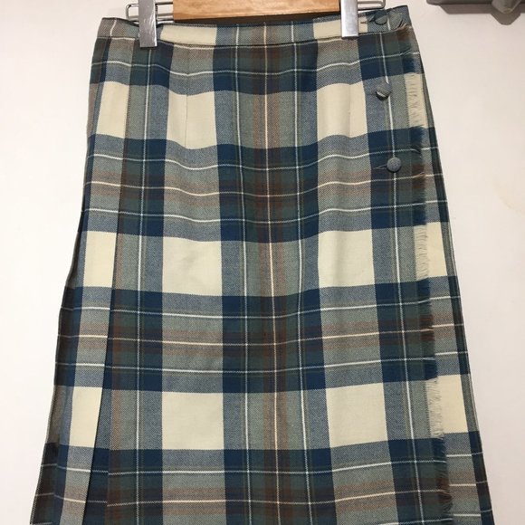 VINTAGE ALJEAN PETITE MIDI PLEATED PLAID SKIRTS SIZE 11 - Picture 1 of 7
